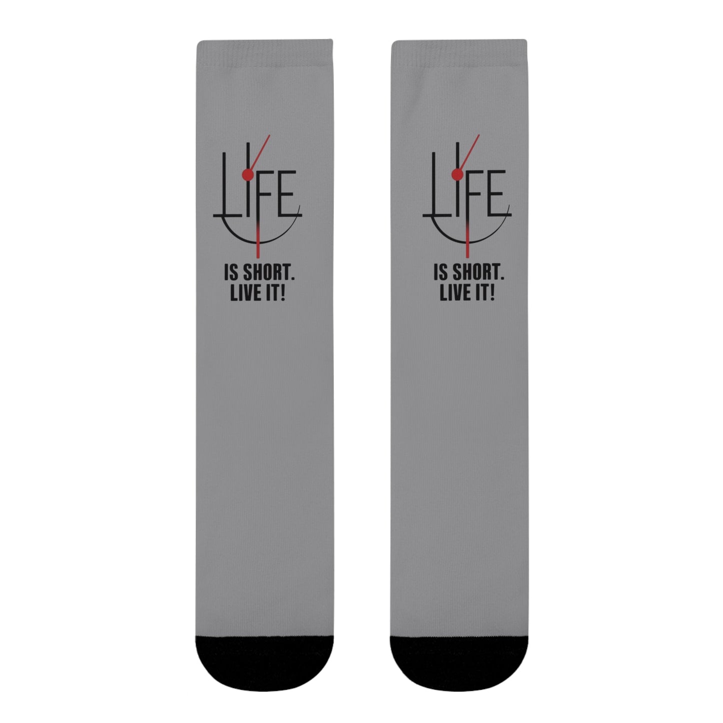 Life is Short Inspirational Crew Socks, Motivational Socks, Gift for Friends, Cozy Everyday Wear, Fun Sock Gift Idea - Metamorphosis Creations