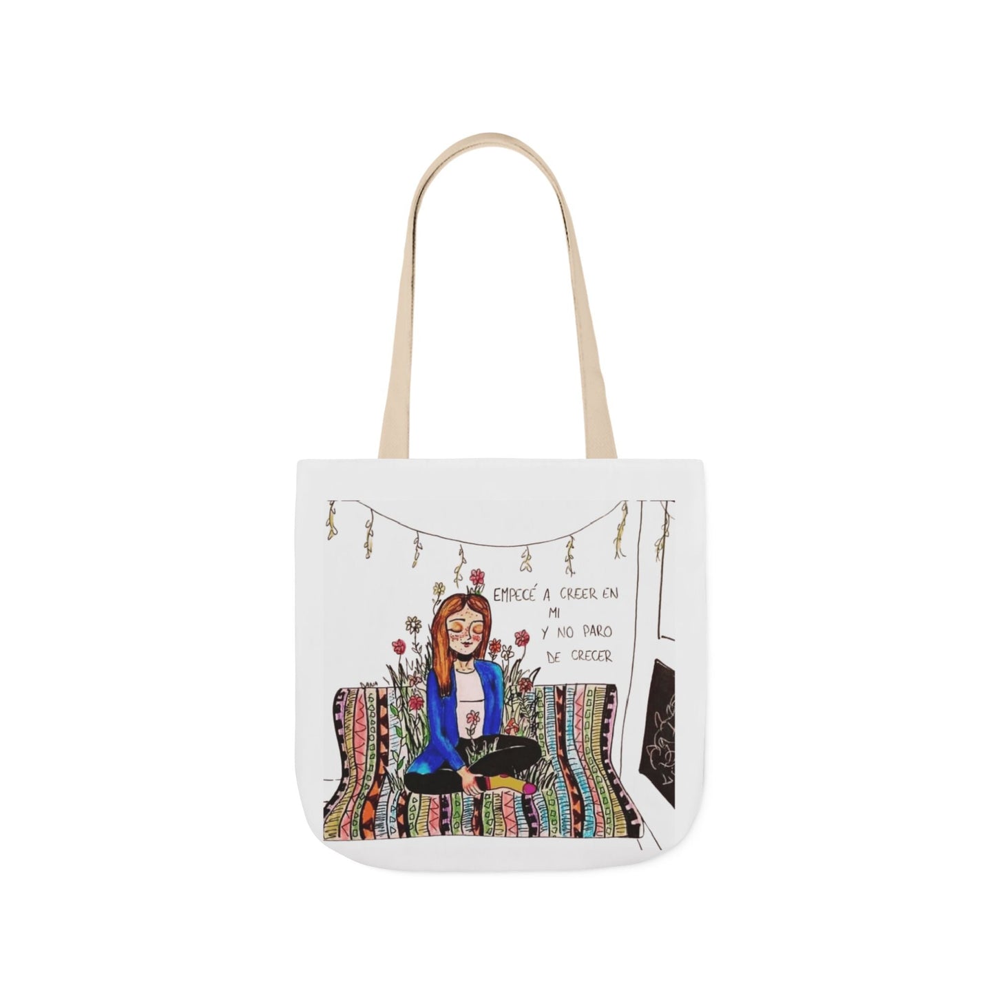 Lleva inspiración contigo a donde vayas Bohemian Style Canvas Tote Bag, Inspirational Art, Ideal for Gifts, Eco - Friendly Shopping, Beach Days, Travel Adventures - Metamorphosis Creations