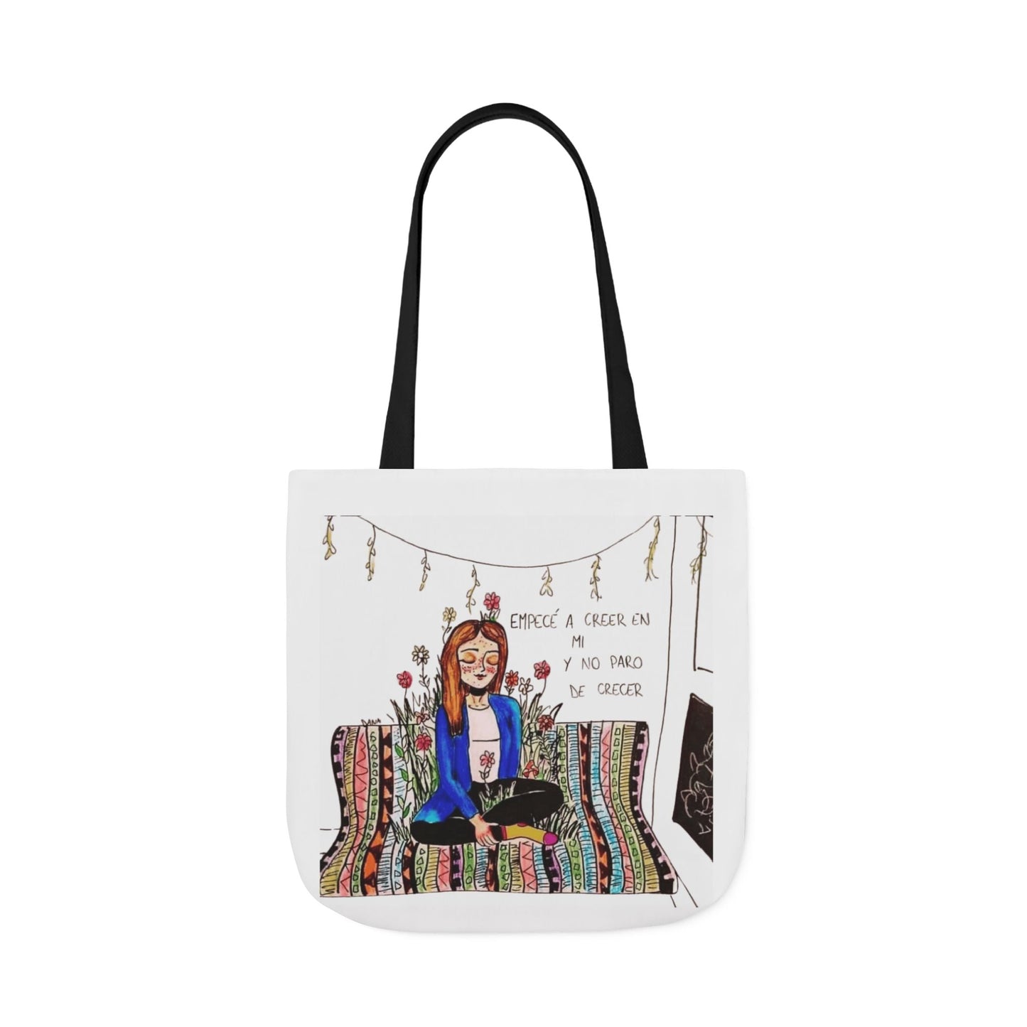 Lleva inspiración contigo a donde vayas Bohemian Style Canvas Tote Bag, Inspirational Art, Ideal for Gifts, Eco - Friendly Shopping, Beach Days, Travel Adventures - Metamorphosis Creations