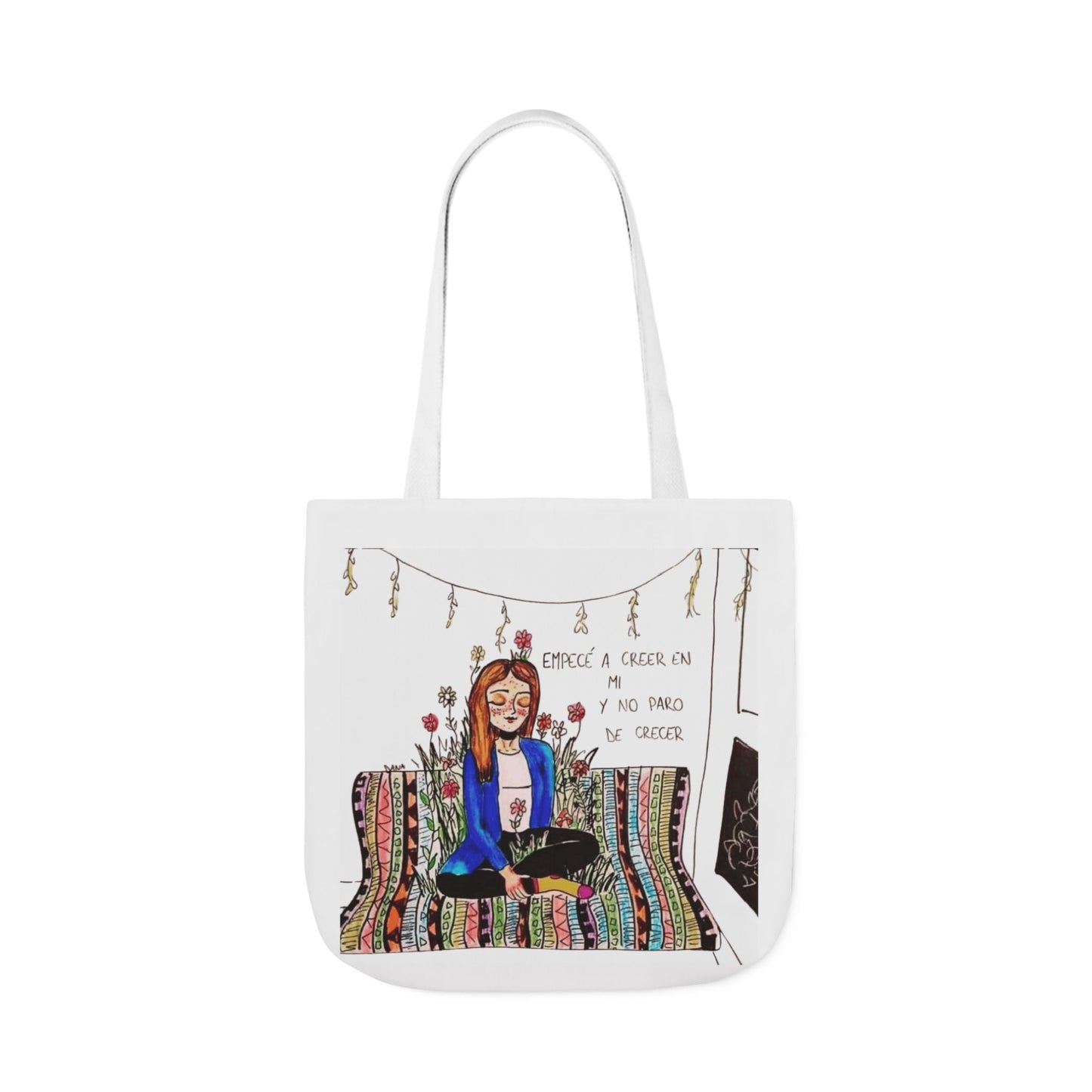 Lleva inspiración contigo a donde vayas Bohemian Style Canvas Tote Bag, Inspirational Art, Ideal for Gifts, Eco - Friendly Shopping, Beach Days, Travel Adventures - Metamorphosis Creations