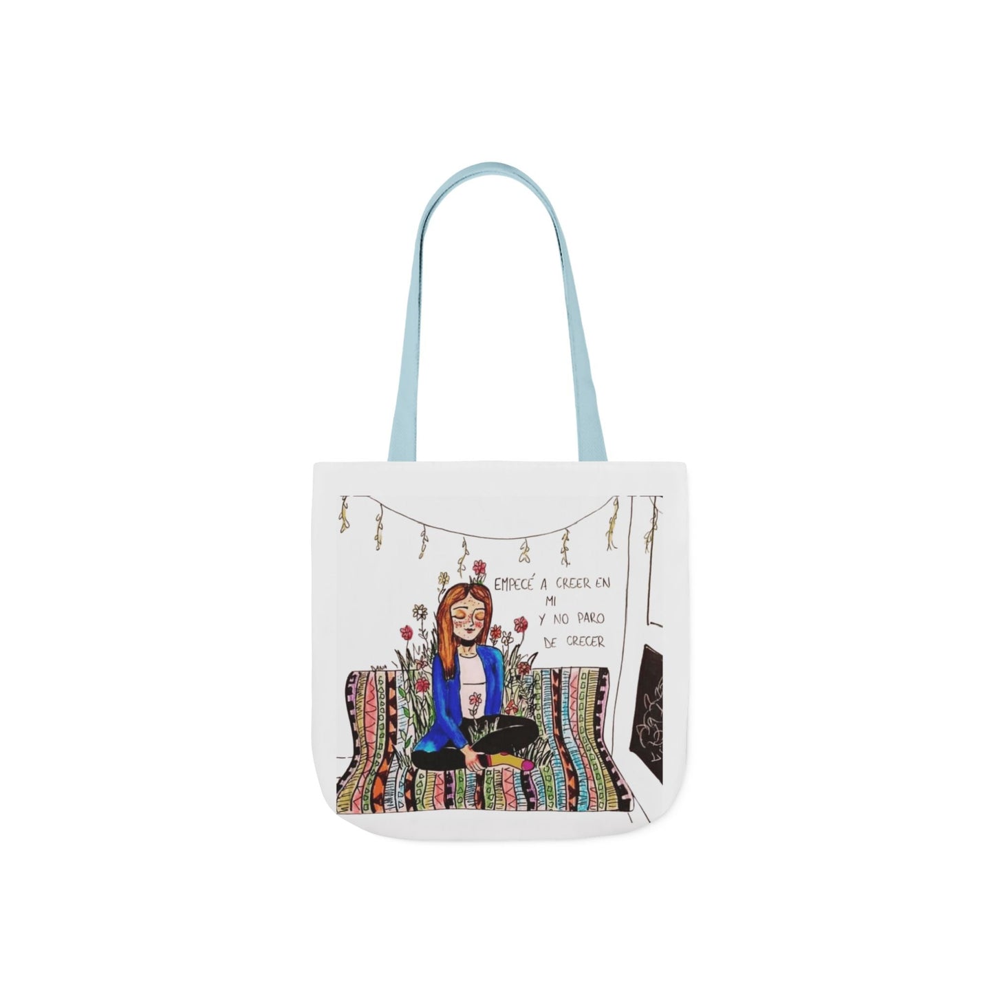 Lleva inspiración contigo a donde vayas Bohemian Style Canvas Tote Bag, Inspirational Art, Ideal for Gifts, Eco - Friendly Shopping, Beach Days, Travel Adventures - Metamorphosis Creations