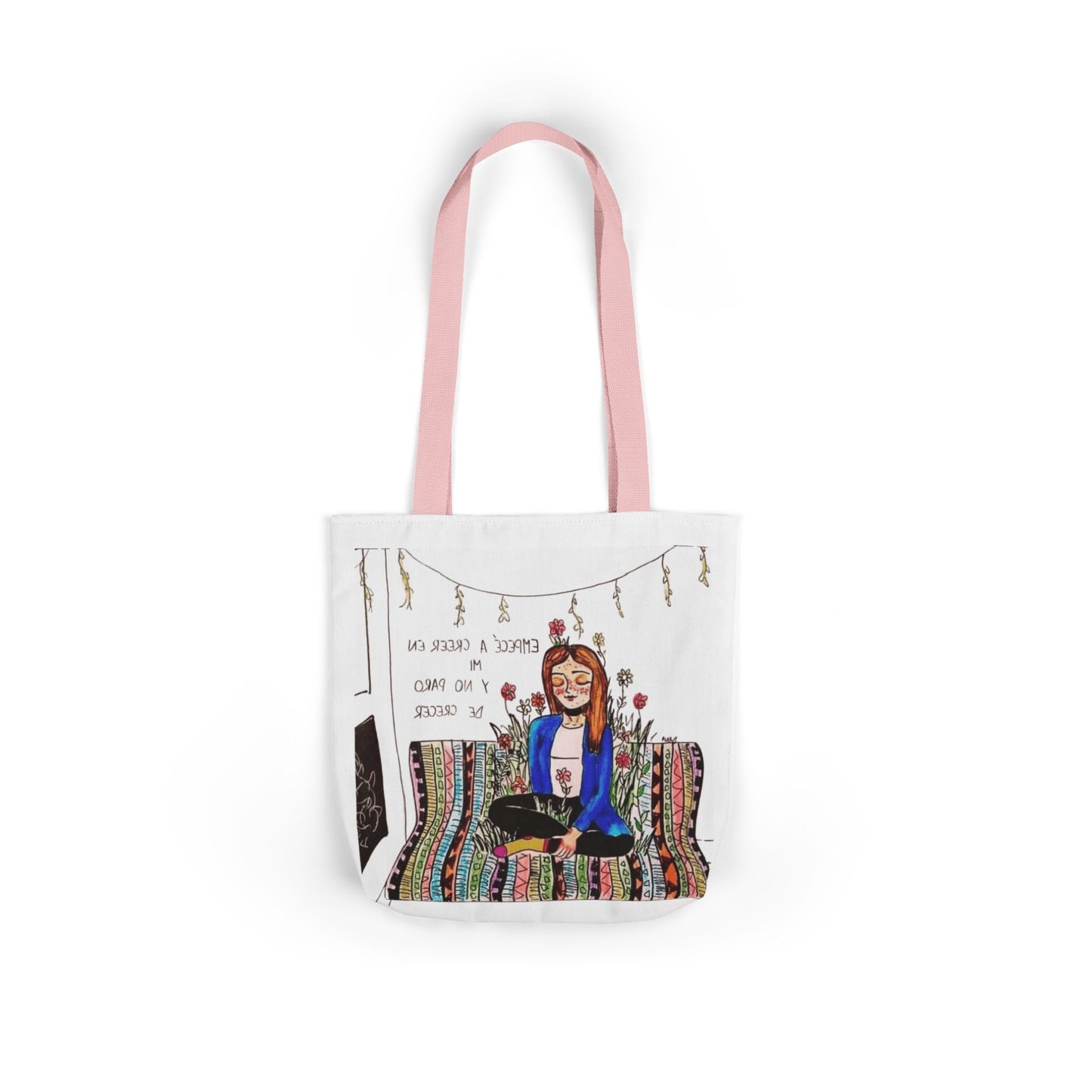 Lleva inspiración contigo a donde vayas Bohemian Style Canvas Tote Bag, Inspirational Art, Ideal for Gifts, Eco - Friendly Shopping, Beach Days, Travel Adventures - Metamorphosis Creations