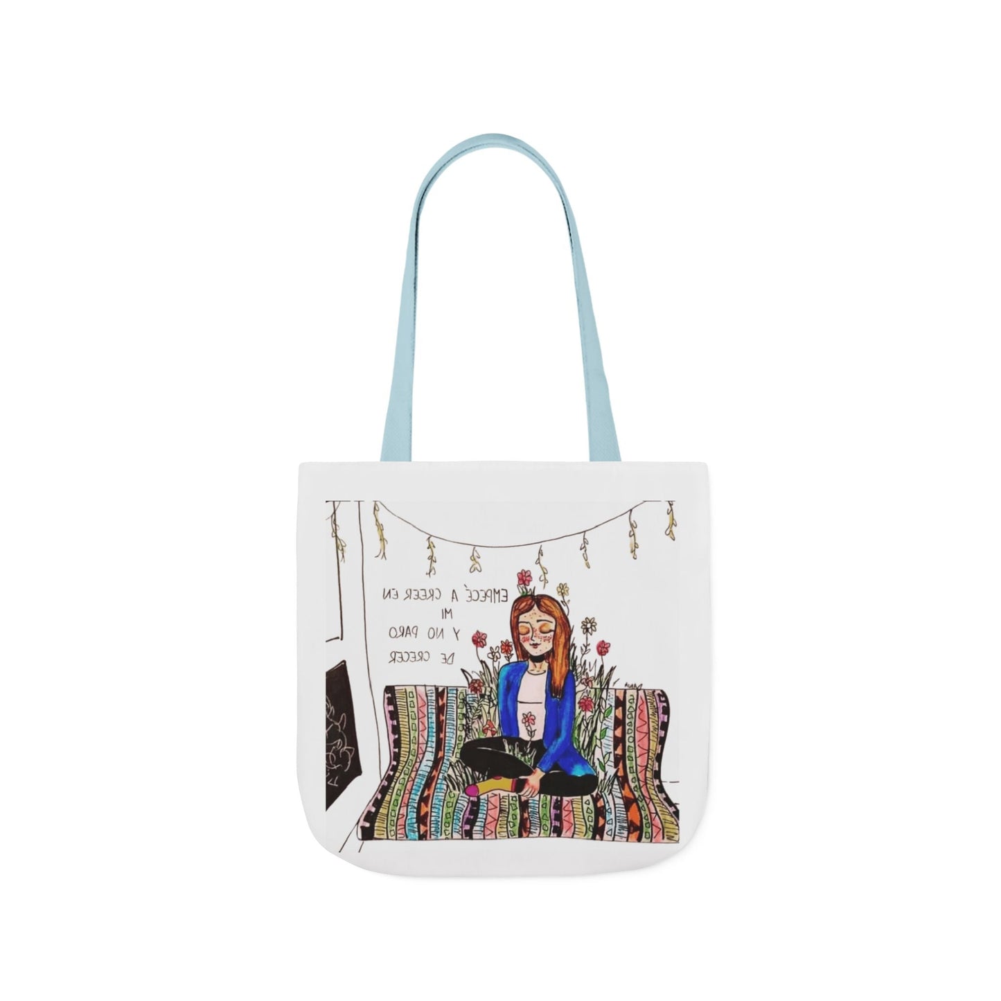Lleva inspiración contigo a donde vayas Bohemian Style Canvas Tote Bag, Inspirational Art, Ideal for Gifts, Eco - Friendly Shopping, Beach Days, Travel Adventures - Metamorphosis Creations