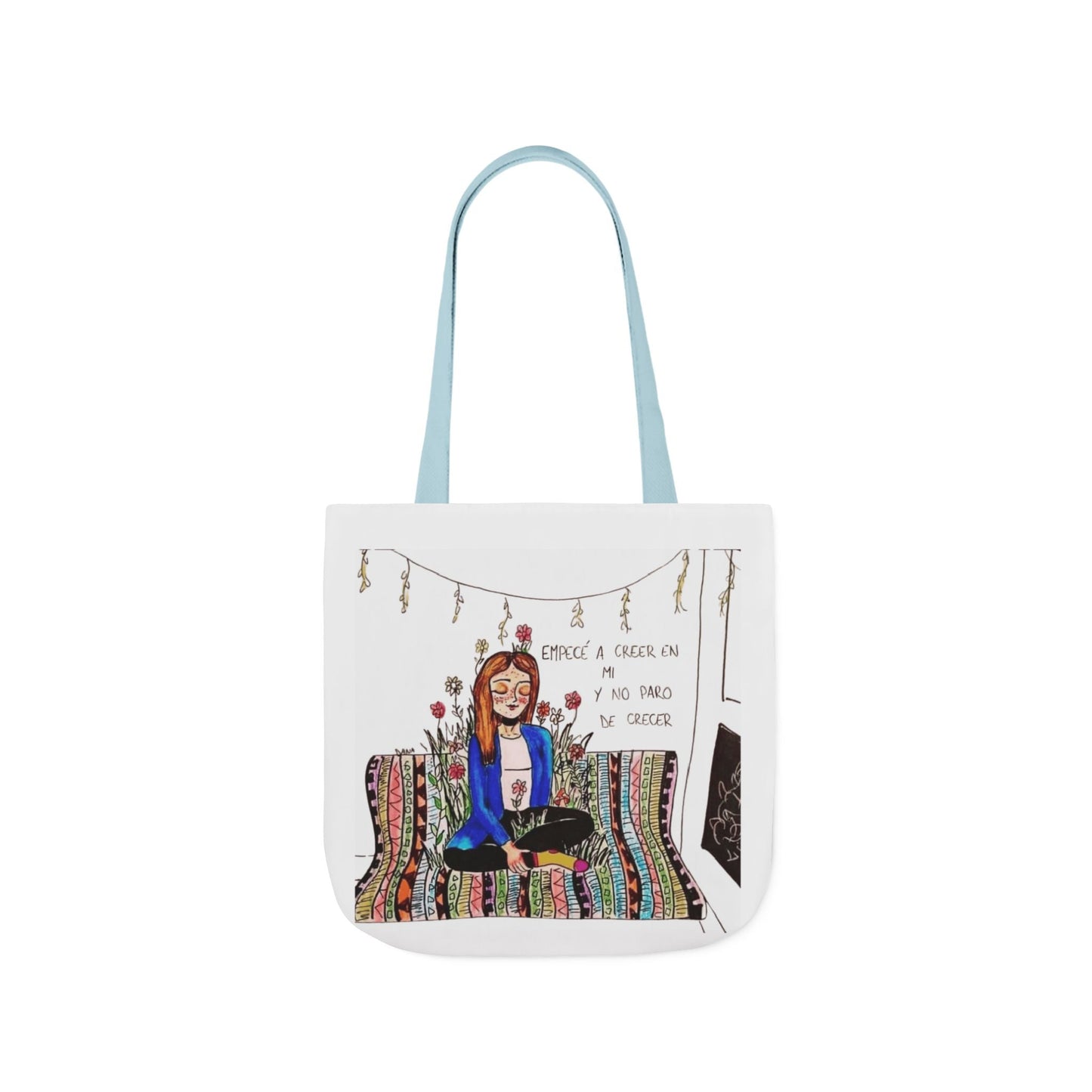 Lleva inspiración contigo a donde vayas Bohemian Style Canvas Tote Bag, Inspirational Art, Ideal for Gifts, Eco - Friendly Shopping, Beach Days, Travel Adventures - Metamorphosis Creations