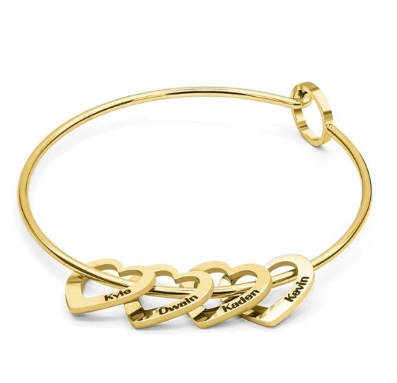 Love Bracelet Peach Heart Name Lettering Titanium Steel Bracelet - Metamorphosis Creations