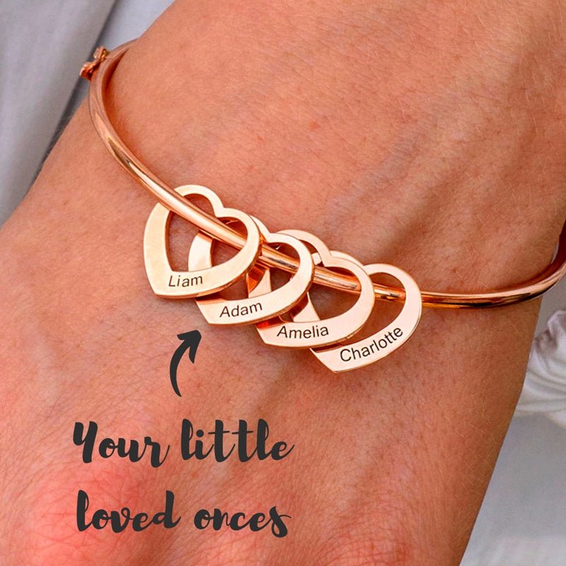 Love Bracelet Peach Heart Name Lettering Titanium Steel Bracelet - Metamorphosis Creations