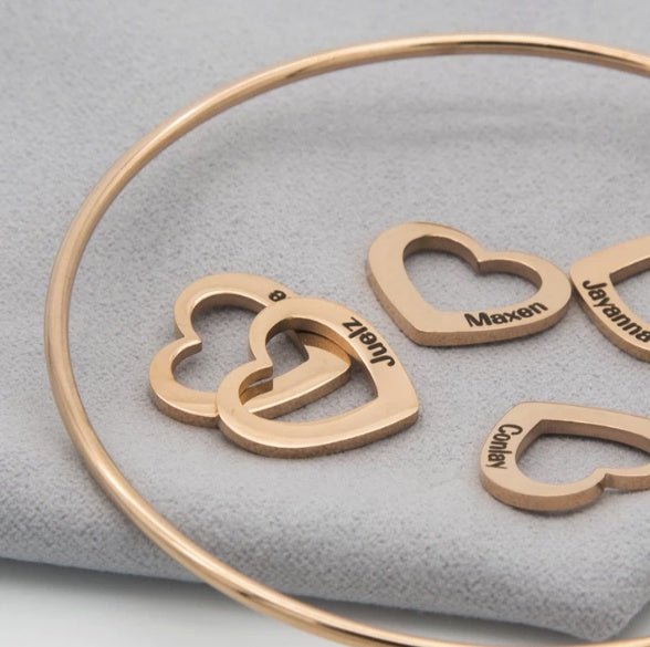 Love Bracelet Peach Heart Name Lettering Titanium Steel Bracelet - Metamorphosis Creations
