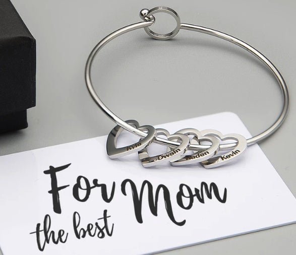 Love Bracelet Peach Heart Name Lettering Titanium Steel Bracelet - Metamorphosis Creations
