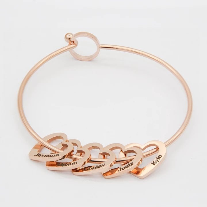 Love Bracelet Peach Heart Name Lettering Titanium Steel Bracelet - Metamorphosis Creations