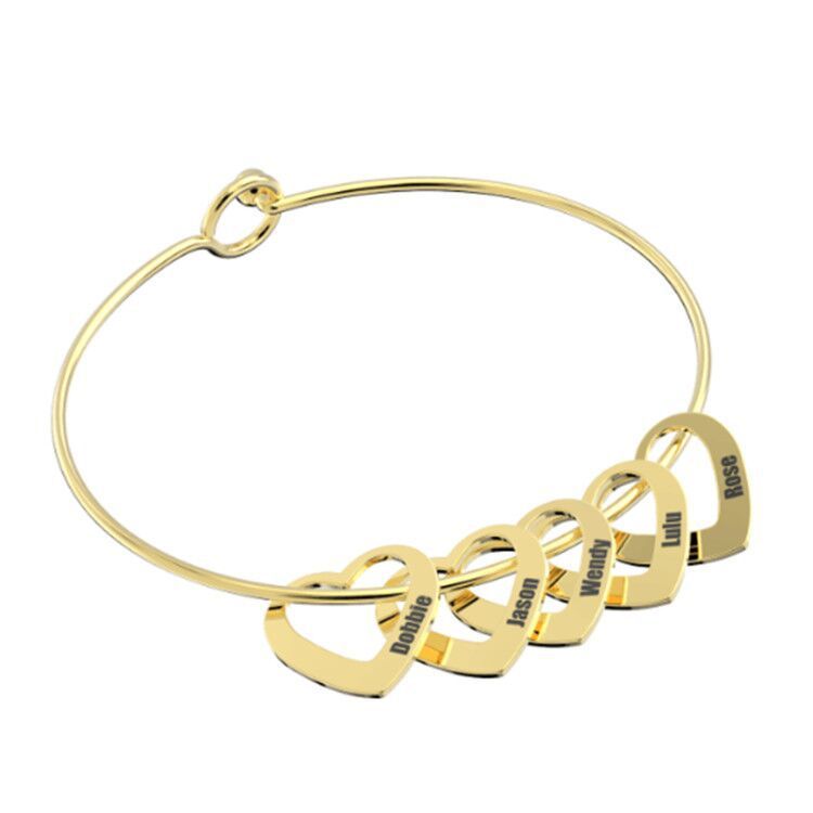 Love Bracelet Peach Heart Name Lettering Titanium Steel Bracelet - Metamorphosis Creations