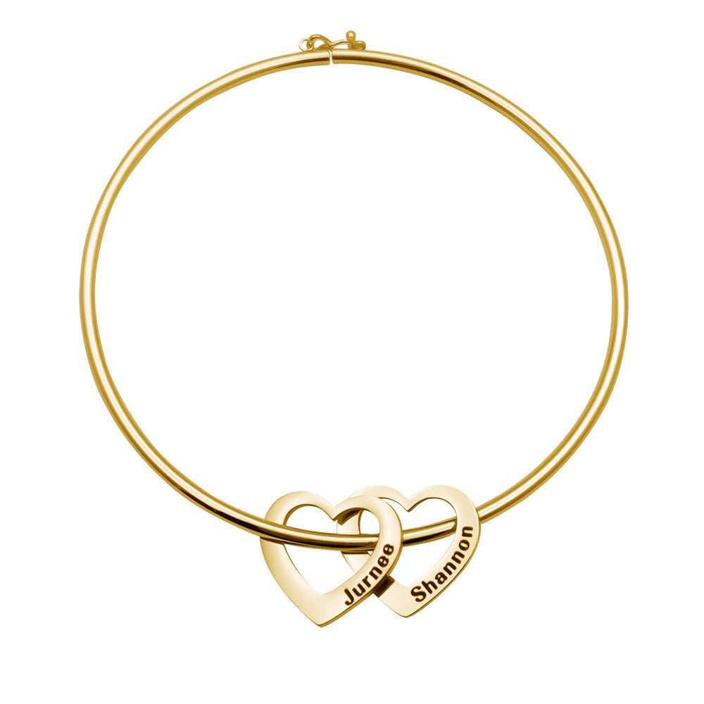 Love Bracelet Peach Heart Name Lettering Titanium Steel Bracelet - Metamorphosis Creations