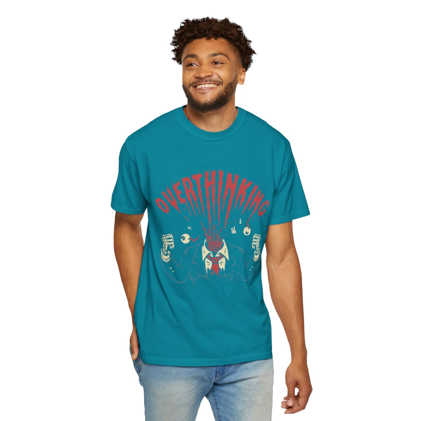 Mentally on Vacation Overthinking Garment - Dyed Unisex T-Shirt, Casual Wear, Gift for Anxiety Awareness, Self - Care Apparel, Unique Graphic Tee - Metamorphosis Creations