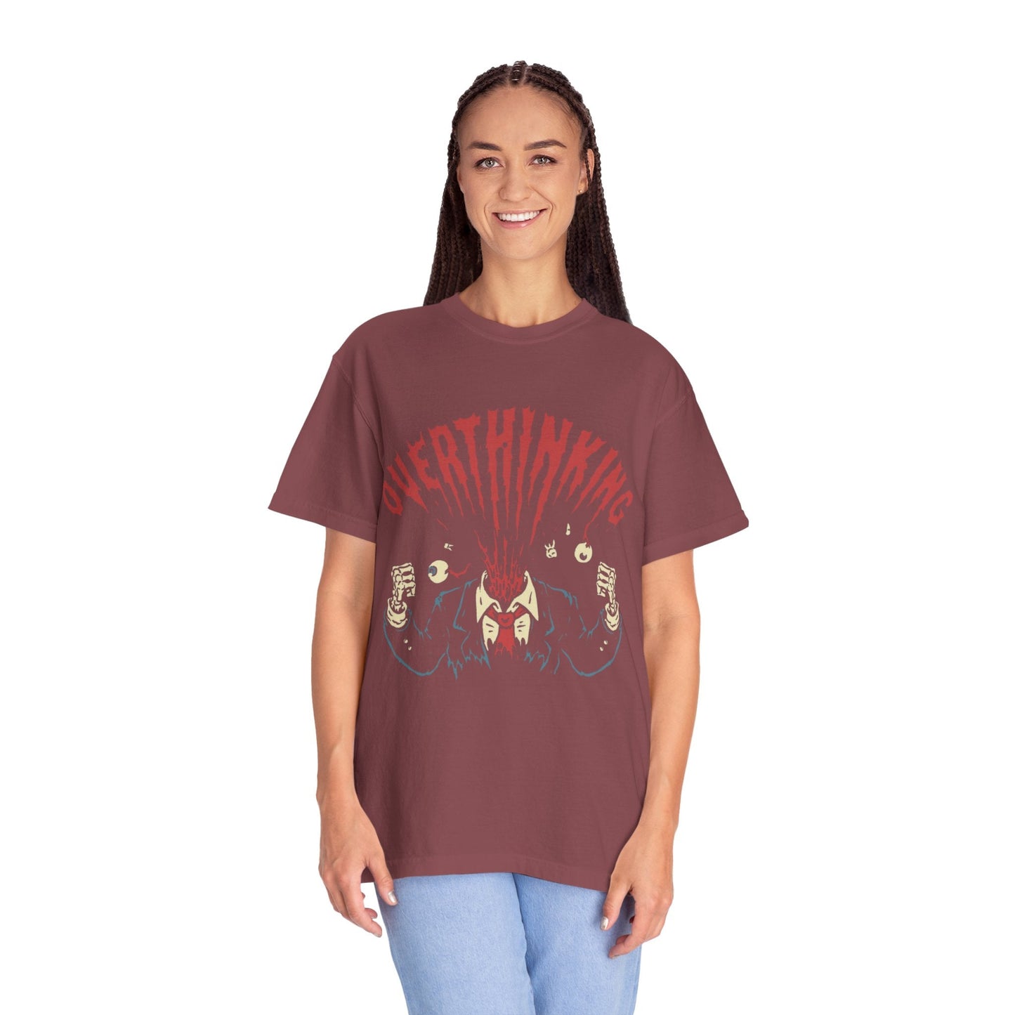 Mentally on Vacation Overthinking Garment - Dyed Unisex T-Shirt, Casual Wear, Gift for Anxiety Awareness, Self - Care Apparel, Unique Graphic Tee - Metamorphosis Creations