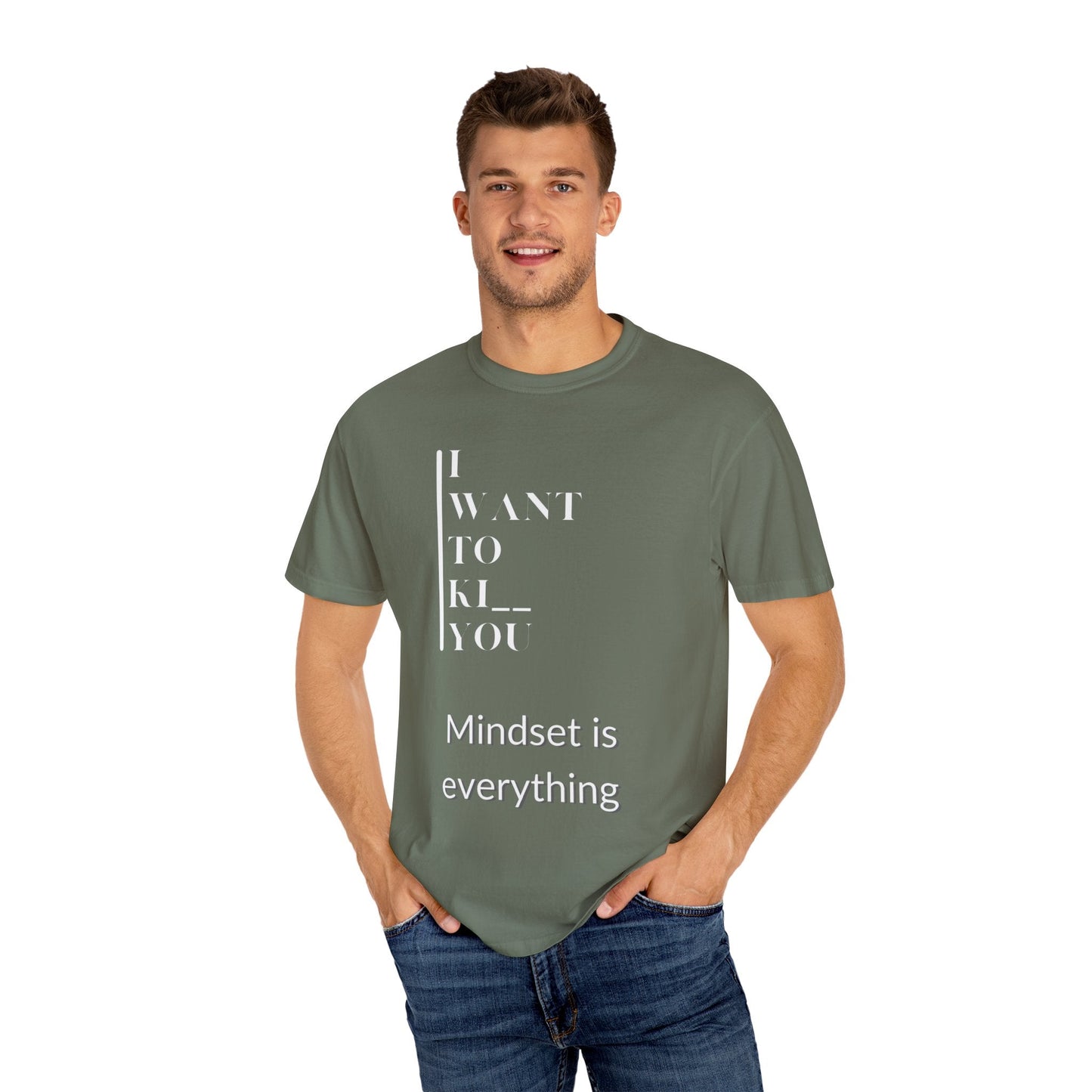 Mindset Matters Garment - Dyed T-Shirt - Motivational Quote Tee, Unisex Casual Wear, Gift for Friends, Inspirational Clothing, Self - Help - Metamorphosis Creations