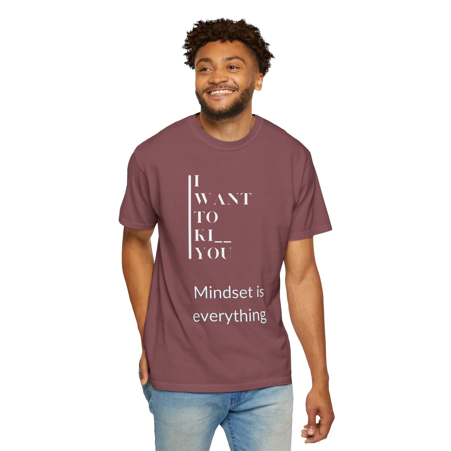 Mindset Matters Garment - Dyed T-Shirt - Motivational Quote Tee, Unisex Casual Wear, Gift for Friends, Inspirational Clothing, Self - Help - Metamorphosis Creations
