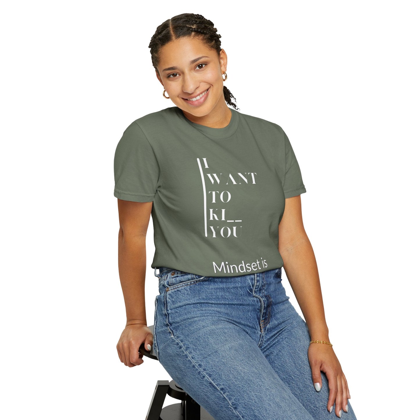 Mindset Matters Garment - Dyed T-Shirt - Motivational Quote Tee, Unisex Casual Wear, Gift for Friends, Inspirational Clothing, Self - Help - Metamorphosis Creations