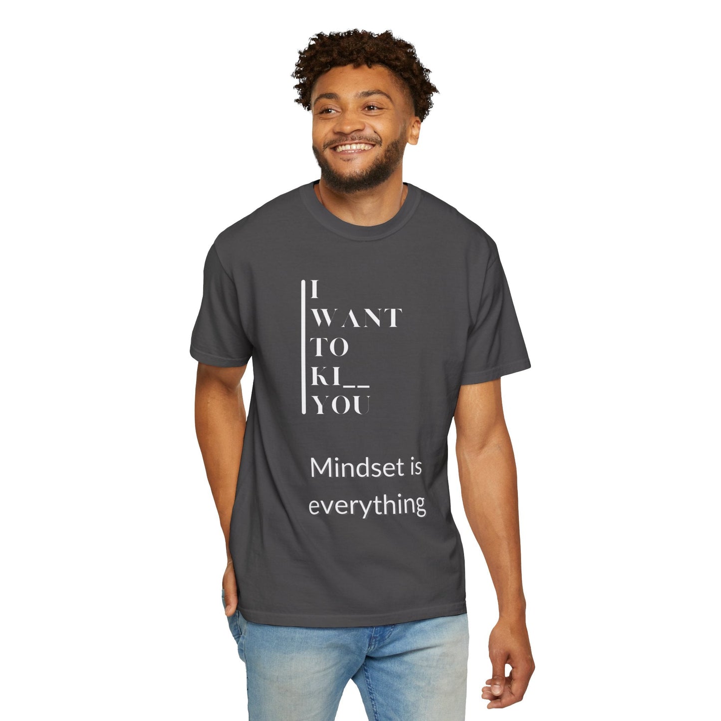 Mindset Matters Garment - Dyed T-Shirt - Motivational Quote Tee, Unisex Casual Wear, Gift for Friends, Inspirational Clothing, Self - Help - Metamorphosis Creations