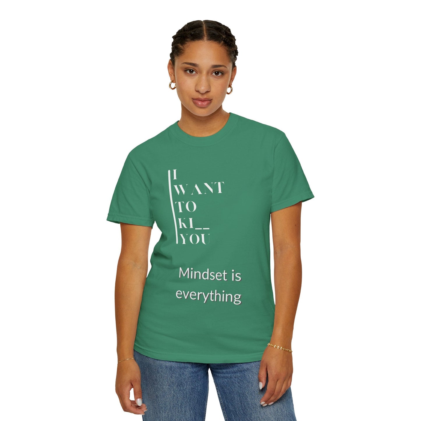 Mindset Matters Garment - Dyed T-Shirt - Motivational Quote Tee, Unisex Casual Wear, Gift for Friends, Inspirational Clothing, Self - Help - Metamorphosis Creations