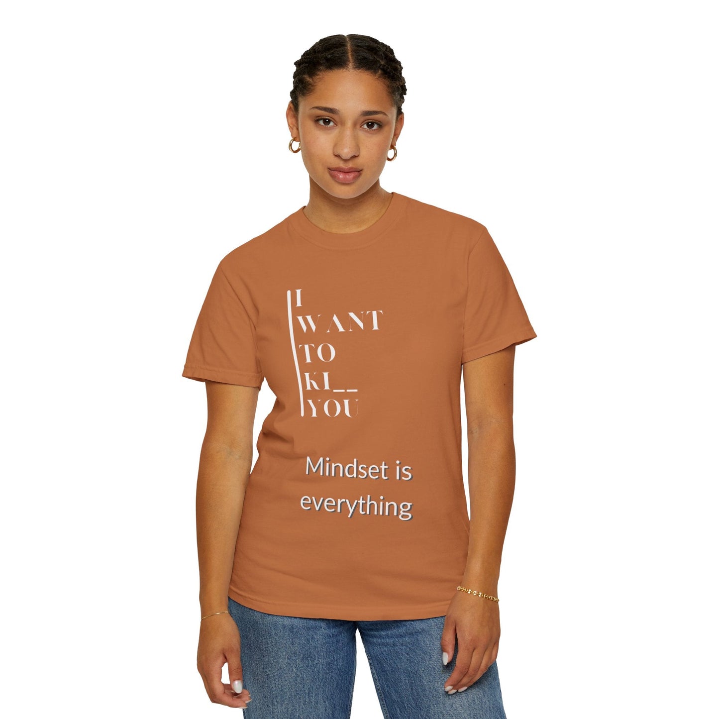 Mindset Matters Garment - Dyed T-Shirt - Motivational Quote Tee, Unisex Casual Wear, Gift for Friends, Inspirational Clothing, Self - Help - Metamorphosis Creations