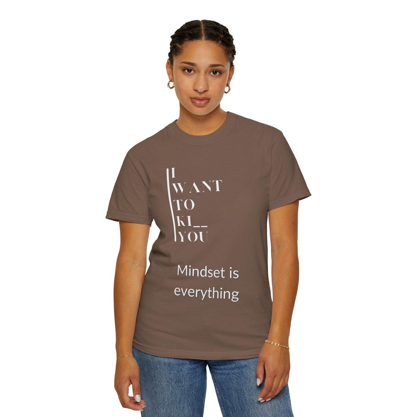 Mindset Matters Garment - Dyed T-Shirt - Motivational Quote Tee, Unisex Casual Wear, Gift for Friends, Inspirational Clothing, Self - Help - Metamorphosis Creations