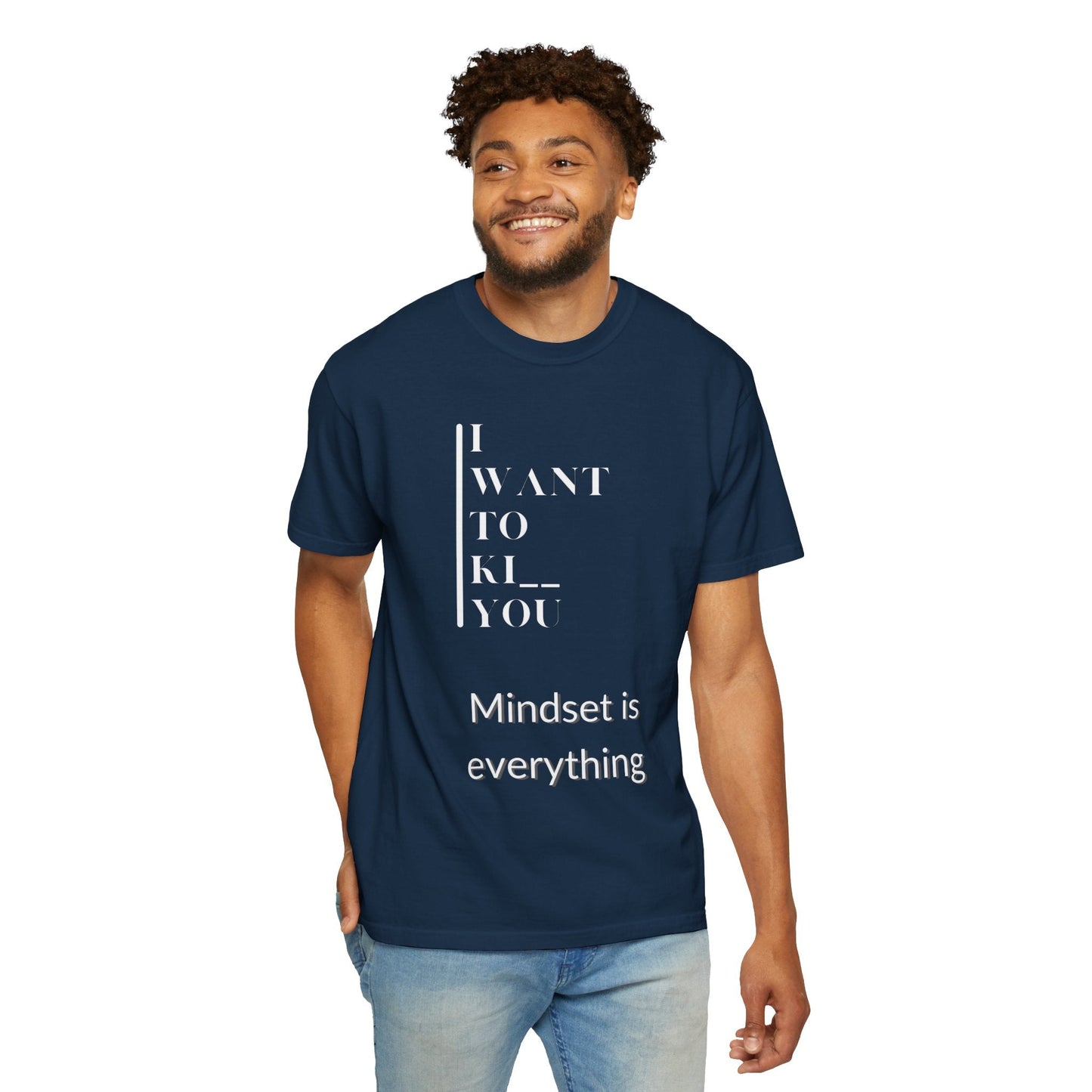 Mindset Matters Garment - Dyed T-Shirt - Motivational Quote Tee, Unisex Casual Wear, Gift for Friends, Inspirational Clothing, Self - Help - Metamorphosis Creations