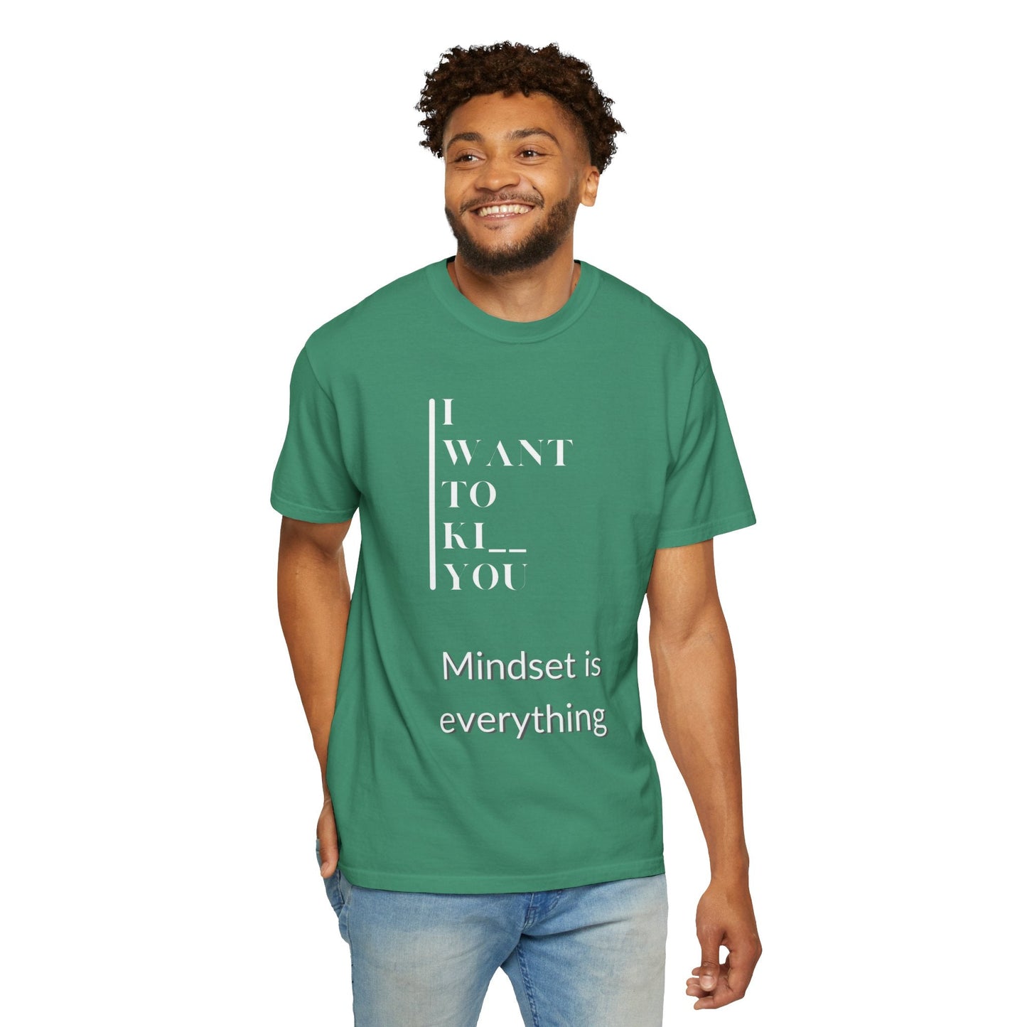 Mindset Matters Garment - Dyed T-Shirt - Motivational Quote Tee, Unisex Casual Wear, Gift for Friends, Inspirational Clothing, Self - Help - Metamorphosis Creations