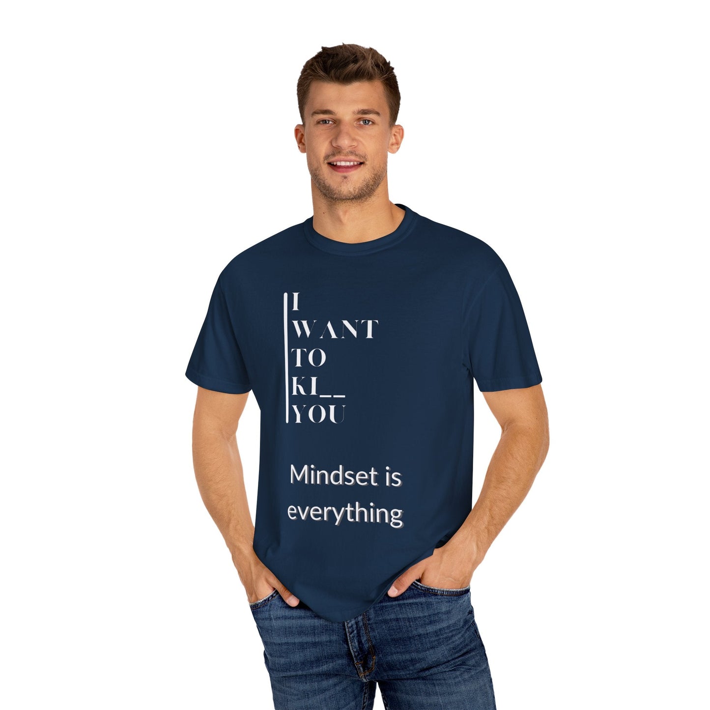 Mindset Matters Garment - Dyed T-Shirt - Motivational Quote Tee, Unisex Casual Wear, Gift for Friends, Inspirational Clothing, Self - Help - Metamorphosis Creations