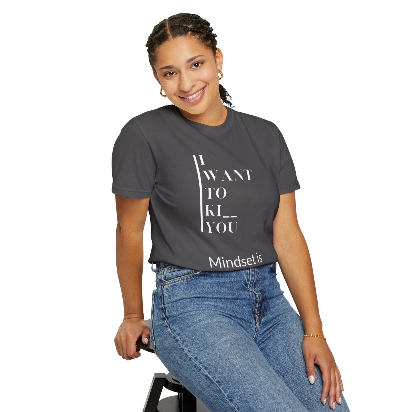 Mindset Matters Garment - Dyed T-Shirt - Motivational Quote Tee, Unisex Casual Wear, Gift for Friends, Inspirational Clothing, Self - Help - Metamorphosis Creations