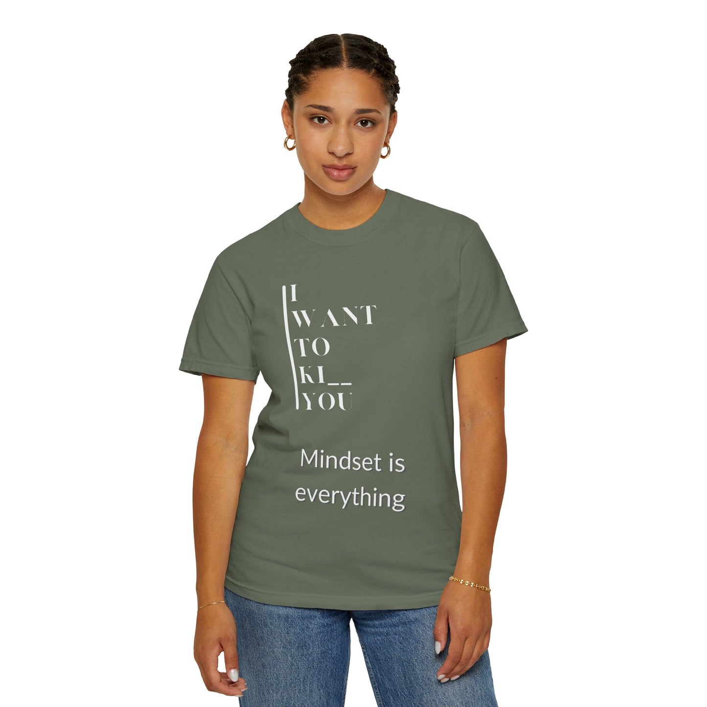 Mindset Matters Garment - Dyed T-Shirt - Motivational Quote Tee, Unisex Casual Wear, Gift for Friends, Inspirational Clothing, Self - Help - Metamorphosis Creations