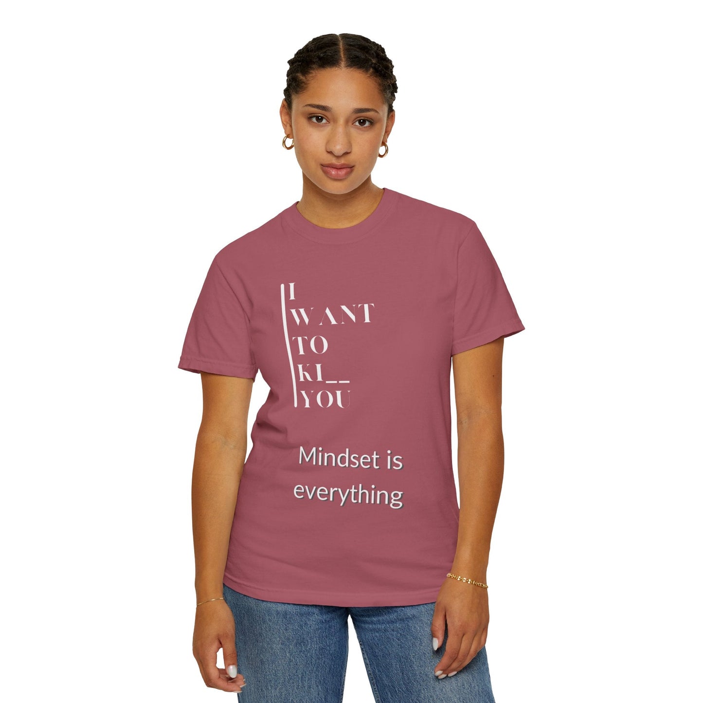 Mindset Matters Garment - Dyed T-Shirt - Motivational Quote Tee, Unisex Casual Wear, Gift for Friends, Inspirational Clothing, Self - Help - Metamorphosis Creations