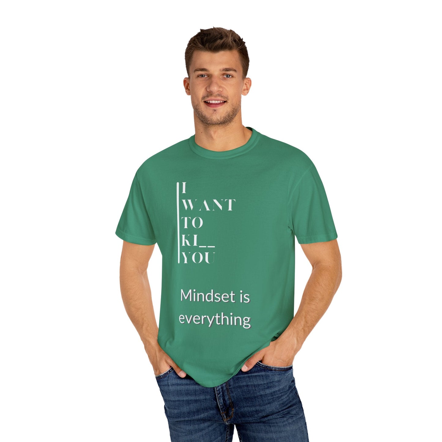Mindset Matters Garment - Dyed T-Shirt - Motivational Quote Tee, Unisex Casual Wear, Gift for Friends, Inspirational Clothing, Self - Help - Metamorphosis Creations