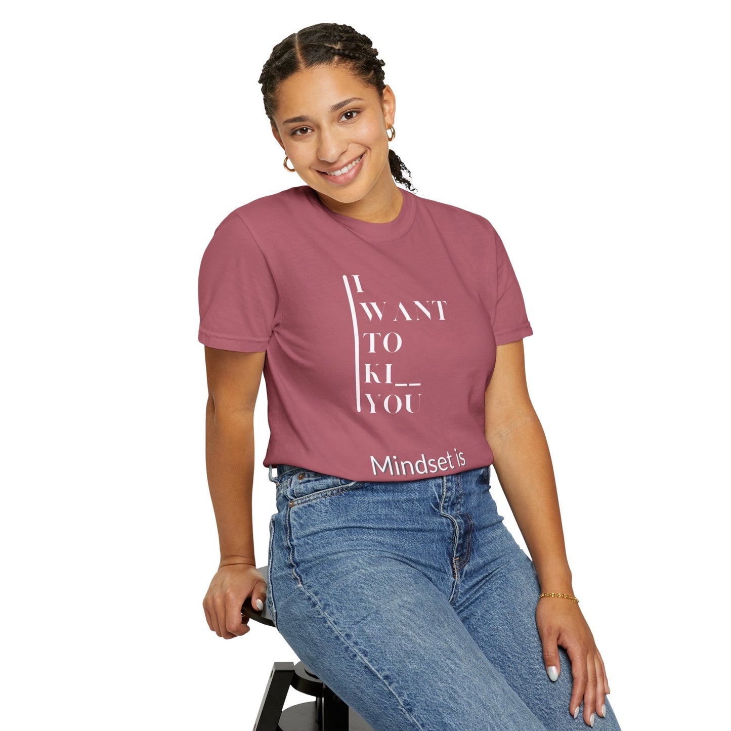 Mindset Matters Garment - Dyed T-Shirt - Motivational Quote Tee, Unisex Casual Wear, Gift for Friends, Inspirational Clothing, Self - Help - Metamorphosis Creations