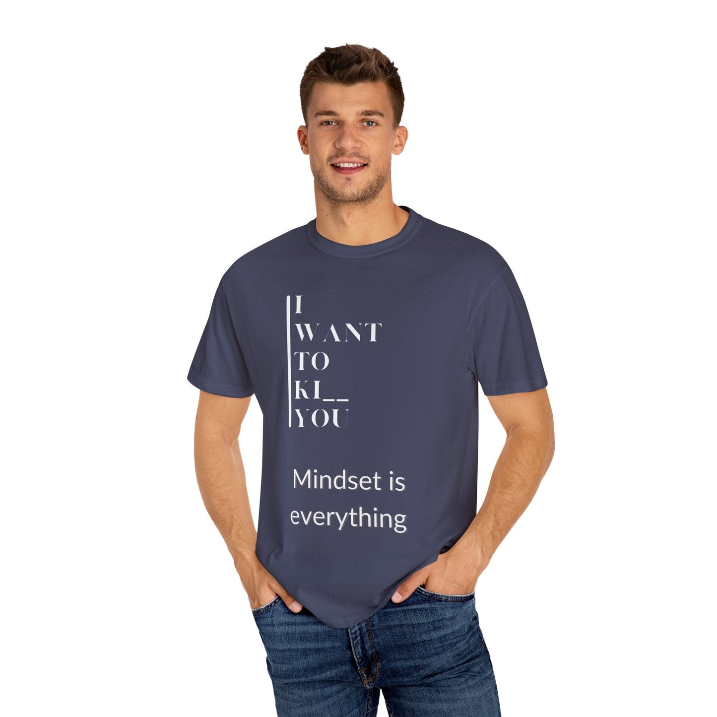 Mindset Matters Garment - Dyed T-Shirt - Motivational Quote Tee, Unisex Casual Wear, Gift for Friends, Inspirational Clothing, Self - Help - Metamorphosis Creations