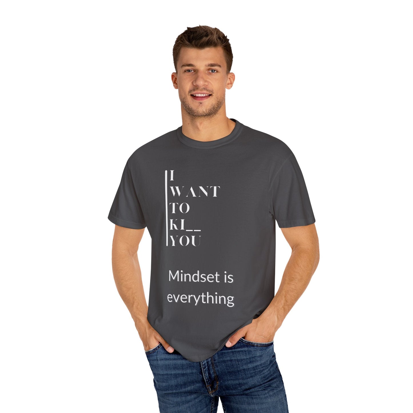 Mindset Matters Garment - Dyed T-Shirt - Motivational Quote Tee, Unisex Casual Wear, Gift for Friends, Inspirational Clothing, Self - Help - Metamorphosis Creations