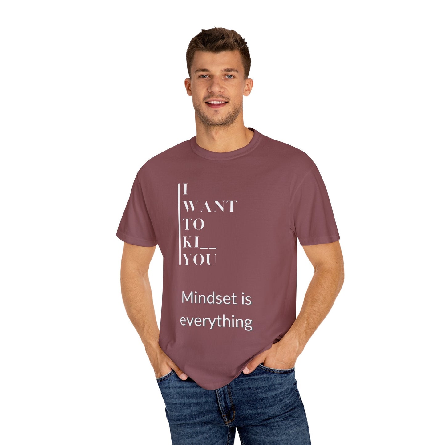 Mindset Matters Garment - Dyed T-Shirt - Motivational Quote Tee, Unisex Casual Wear, Gift for Friends, Inspirational Clothing, Self - Help - Metamorphosis Creations