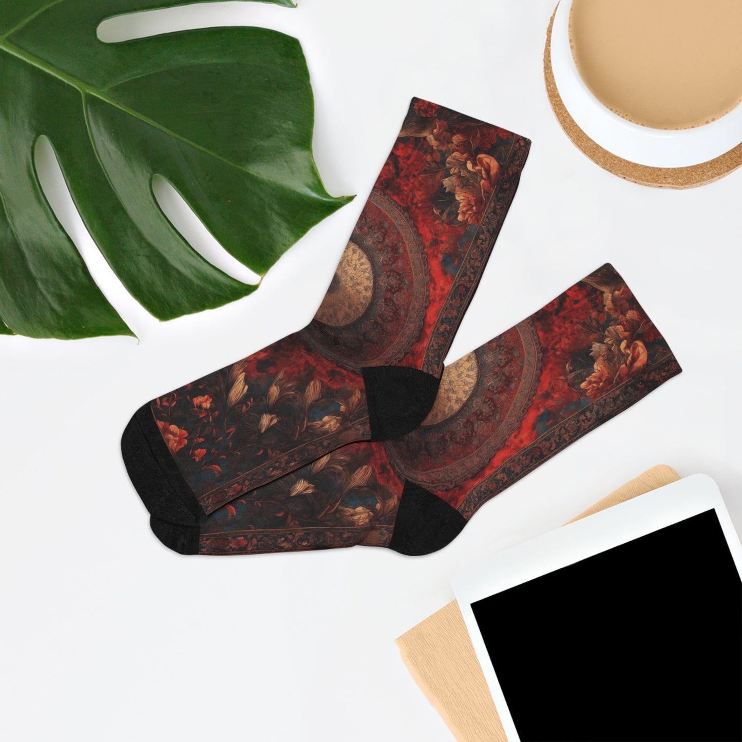 Minimalist Boho Socks Eco - Friendly Graphic Socks for Unique Style, Sustainable Fashion, Recycled Poly Socks, Funky Gift Idea, Everyday Wear, Art - Inspired Socks - Metamorphosis Creations