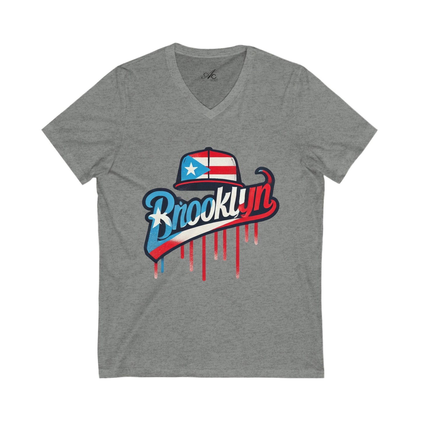 🗽🇵🇷 New Yorican and Proud Brooklyn V - Neck Tee, Casual Summer Shirt,Perfect for Travel, Brooklyn Pride, Gift Idea - Metamorphosis Creations