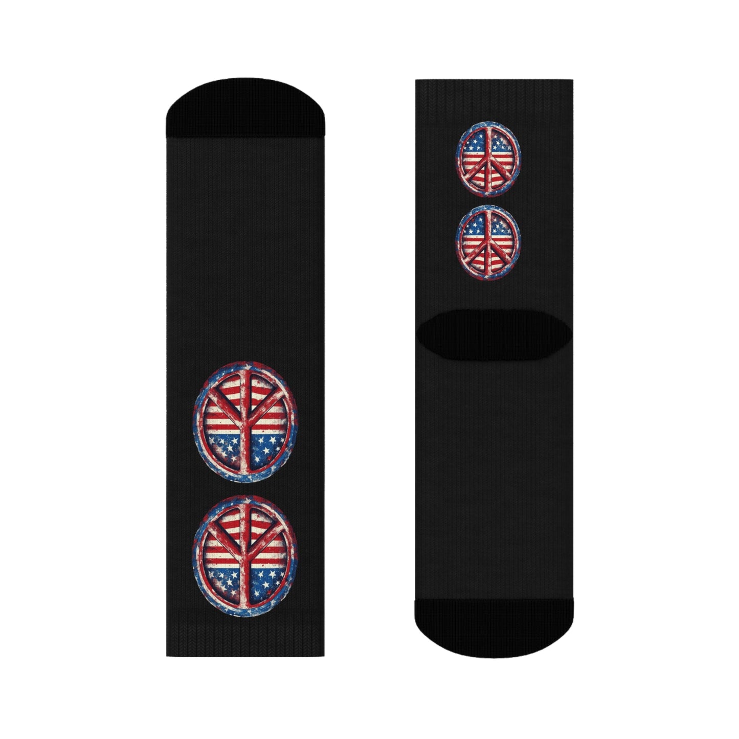 Patriotic Crew Socks with Tree Design, Comfortable Socks for Men and Women, Perfect for Independence Day and Casual Wear - Metamorphosis Creations
