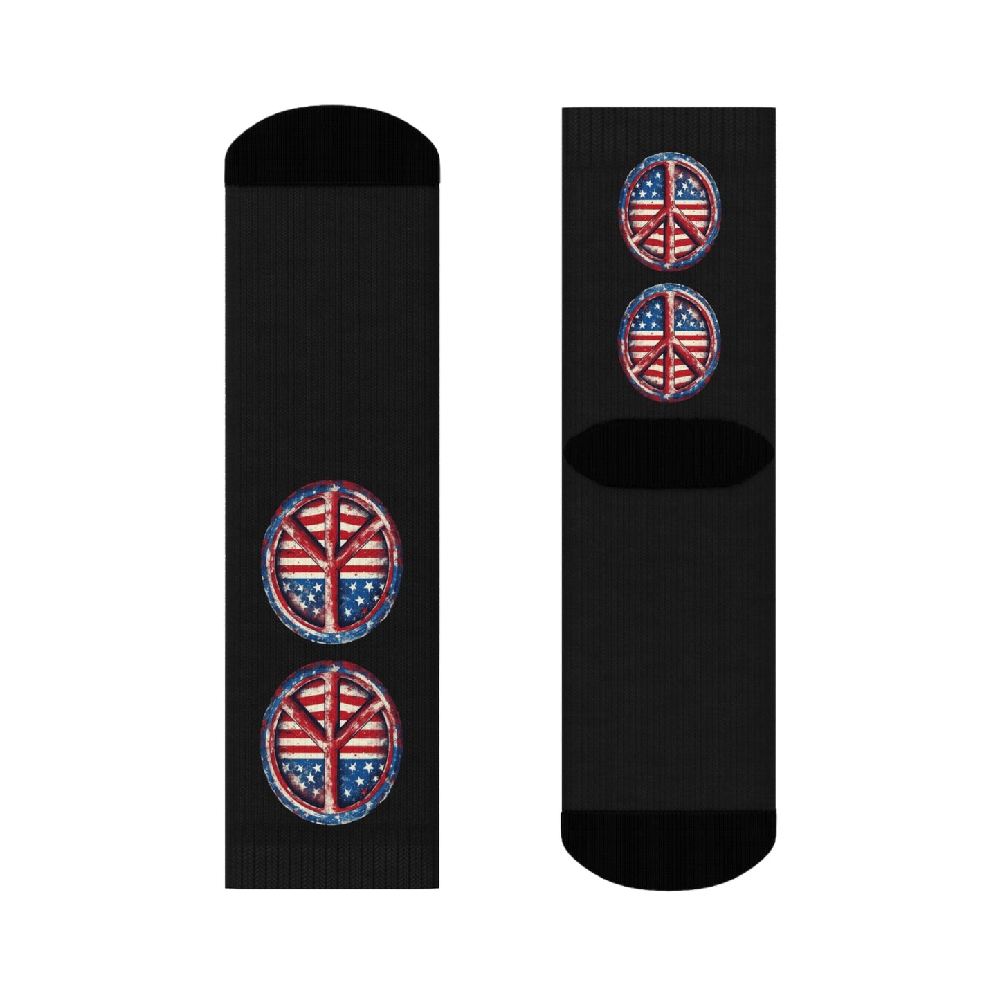 Patriotic Crew Socks with Tree Design, Comfortable Socks for Men and Women, Perfect for Independence Day and Casual Wear - Metamorphosis Creations