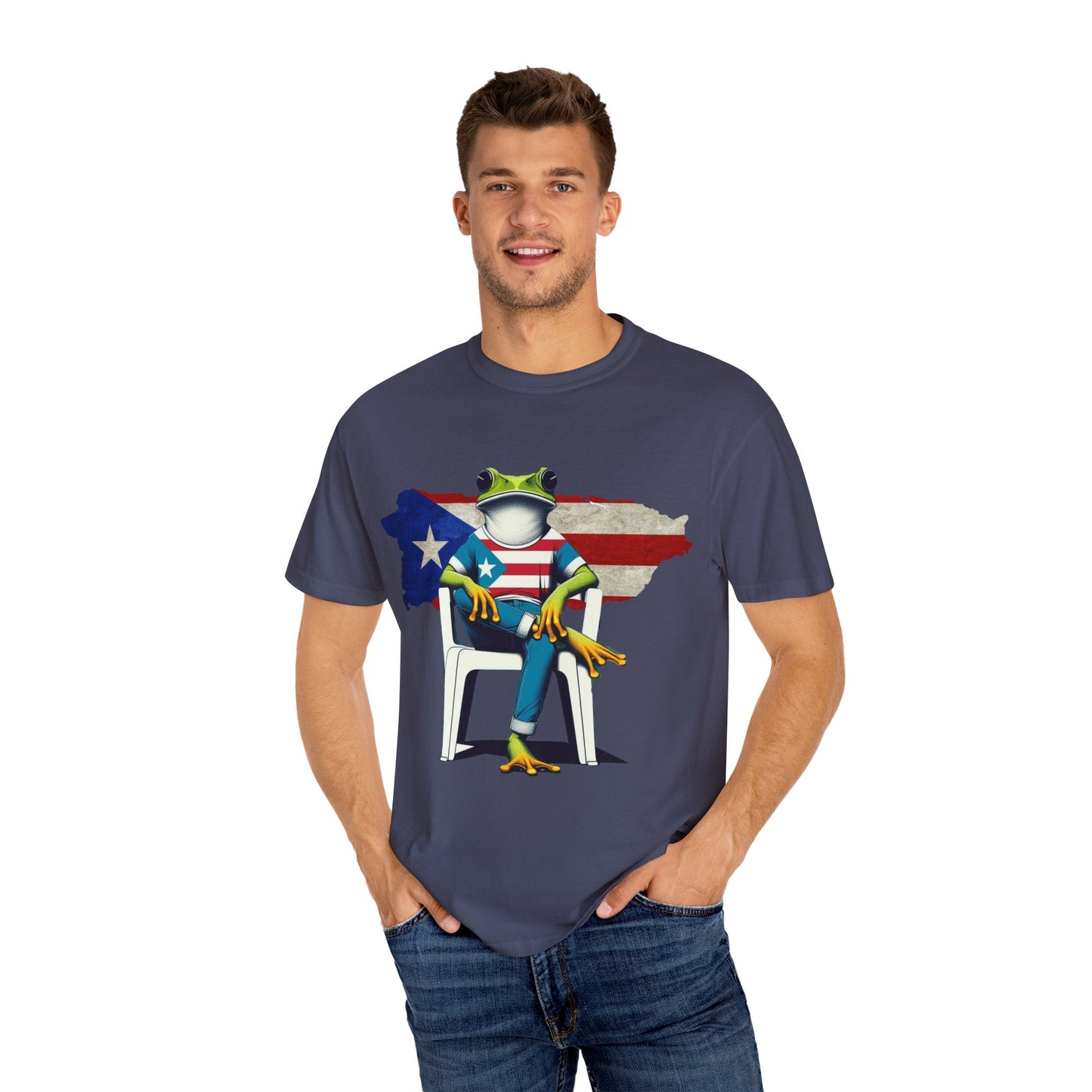 Patriotic Puerto Rican Shirt Patriotic Frog T-shirt, Humor Shirt, Gift for Nature Lovers, Summer BBQ Outfit - Metamorphosis Creations