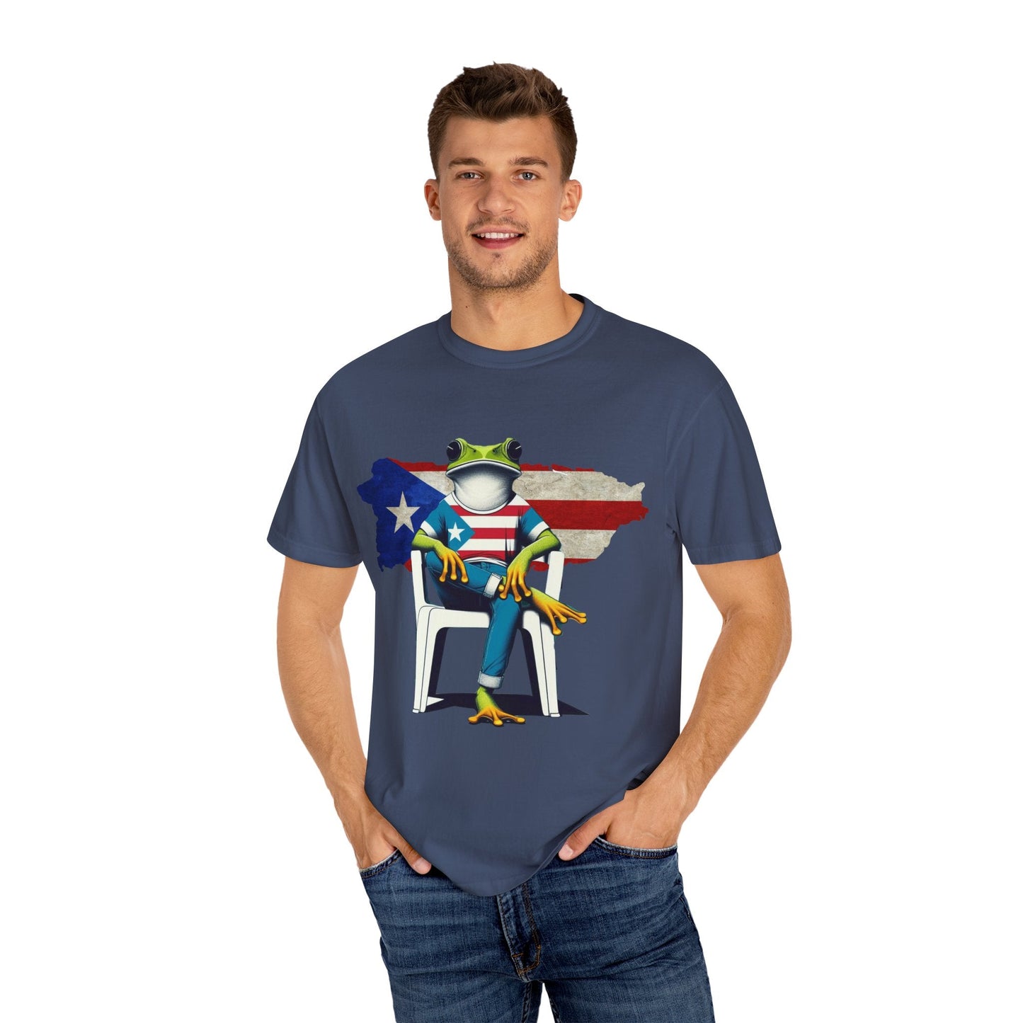 Patriotic Puerto Rican Shirt Patriotic Frog T-shirt, Humor Shirt, Gift for Nature Lovers, Summer BBQ Outfit - Metamorphosis Creations
