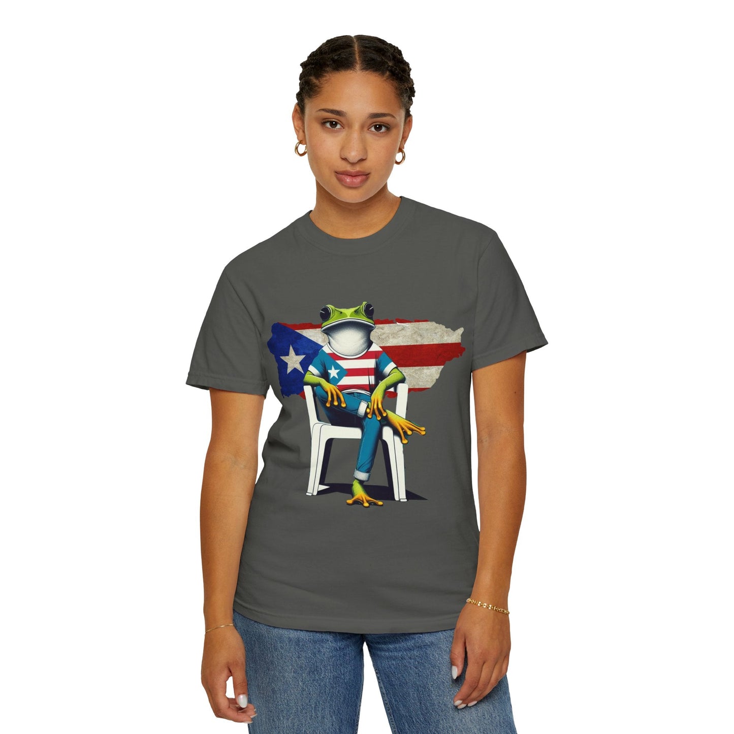 Patriotic Puerto Rican Shirt Patriotic Frog T-shirt, Humor Shirt, Gift for Nature Lovers, Summer BBQ Outfit - Metamorphosis Creations