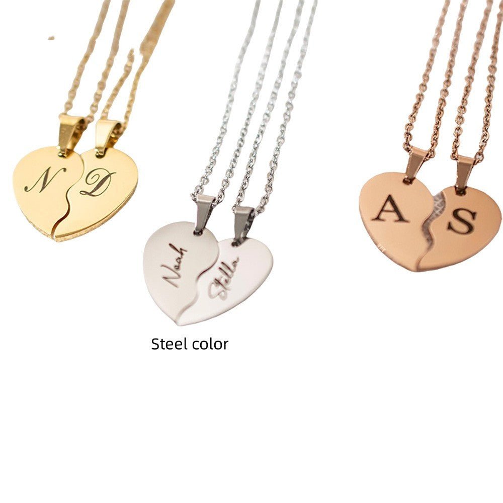 Personalized Stainless Steel Heart - shaped Necklace - Metamorphosis Creations