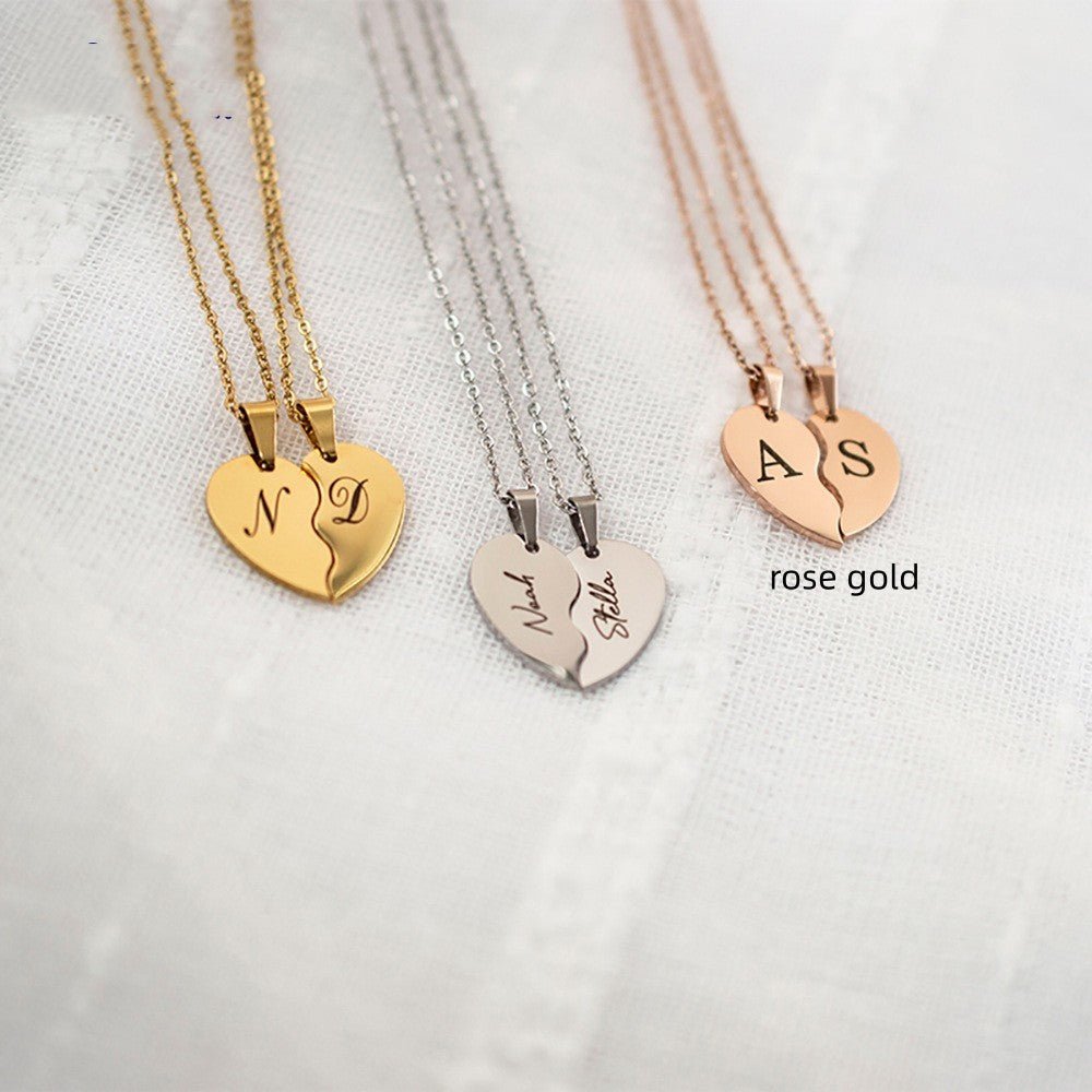 Personalized Stainless Steel Heart - shaped Necklace - Metamorphosis Creations