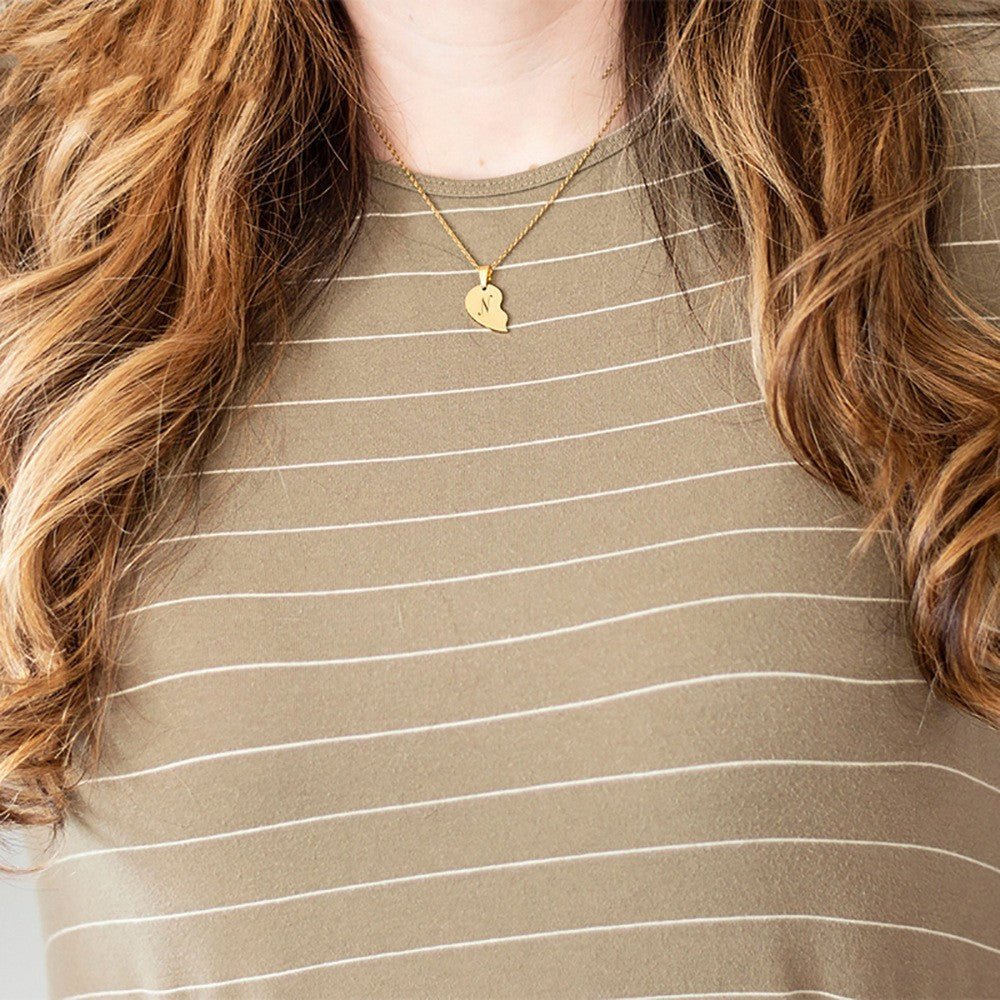 Personalized Stainless Steel Heart - shaped Necklace - Metamorphosis Creations