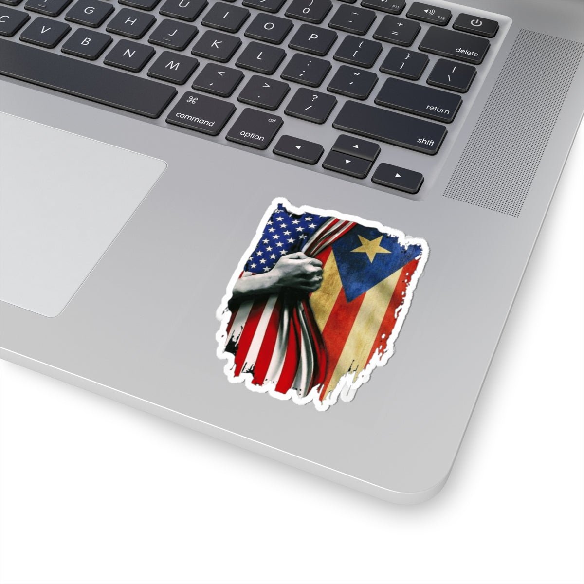 PR Proud from Here, Rooted Over There Patriotic Kiss - Cut Stickers, American Pride Decor, Political Accessories, Flag - themed Gifts, Celebratory Stickers - Metamorphosis Creations