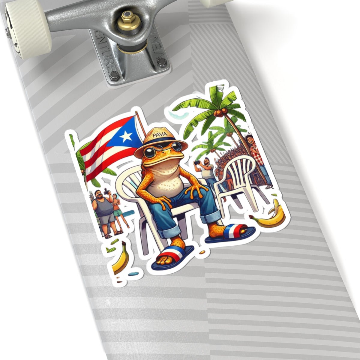 PR Stick Your Pride Anywhere Tropical Frog Kiss - Cut Stickers | Fun Decor for Laptops, Water Bottles, Journals, Summer Vibes, Puerto Rican Culture - Metamorphosis Creations