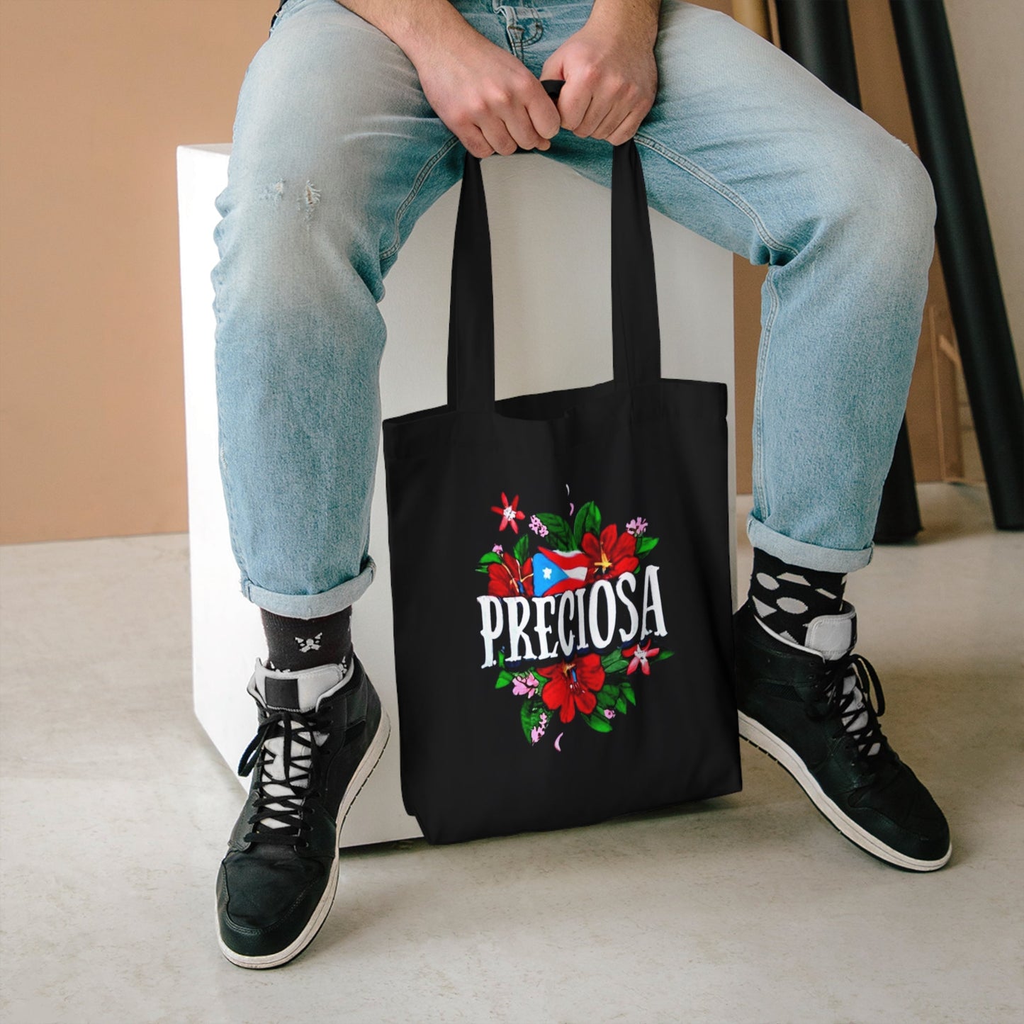 Proud Puerto Rican Cotton Tote Bag | Eco - Friendly Shopping Bag, Festival Accessory, Gifts for Her, Beach Bag, Summer Essentials - Metamorphosis Creations