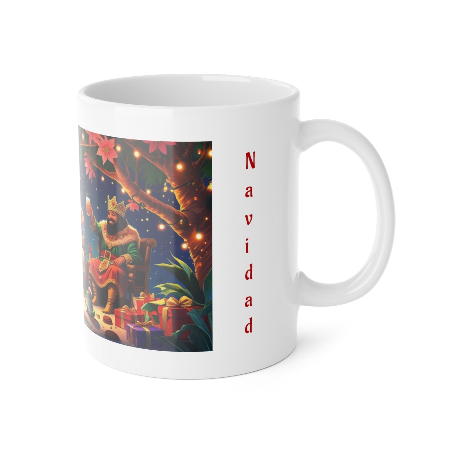 Puerto Rican Christmas Festive Holiday Mug for Coffee Lovers, Cute Gift for Christmas, Winter Wonderland Decor, 'Feliz' Design, Cozy Beverage Companion - Metamorphosis Creations