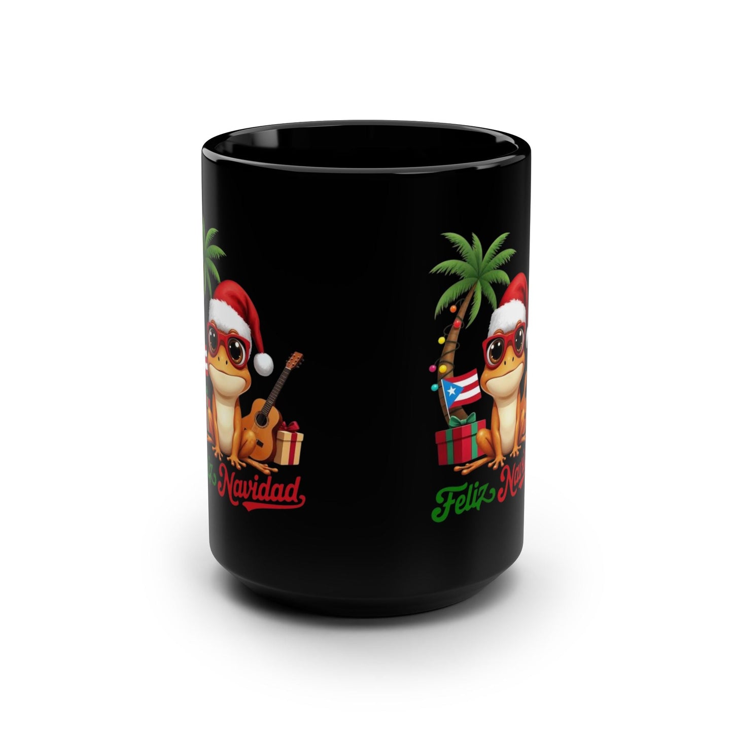Puerto Rican Christmas Frog Mug with Santa Hat, Festive Holiday Drinkware, Cute Coffee Cup, Gift for Friends, Xmas Decor - Metamorphosis Creations